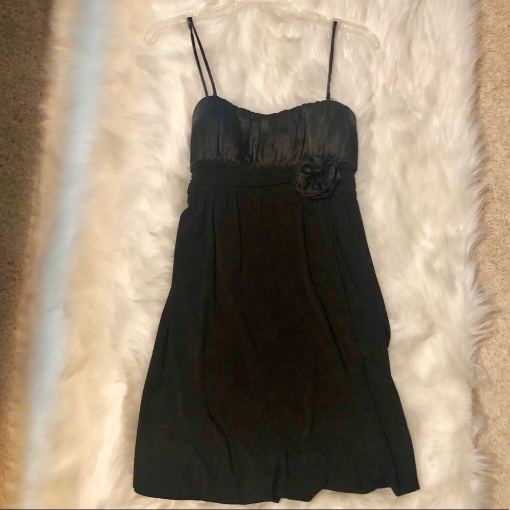 Black Bubble Style Spaghetti Strap Dress